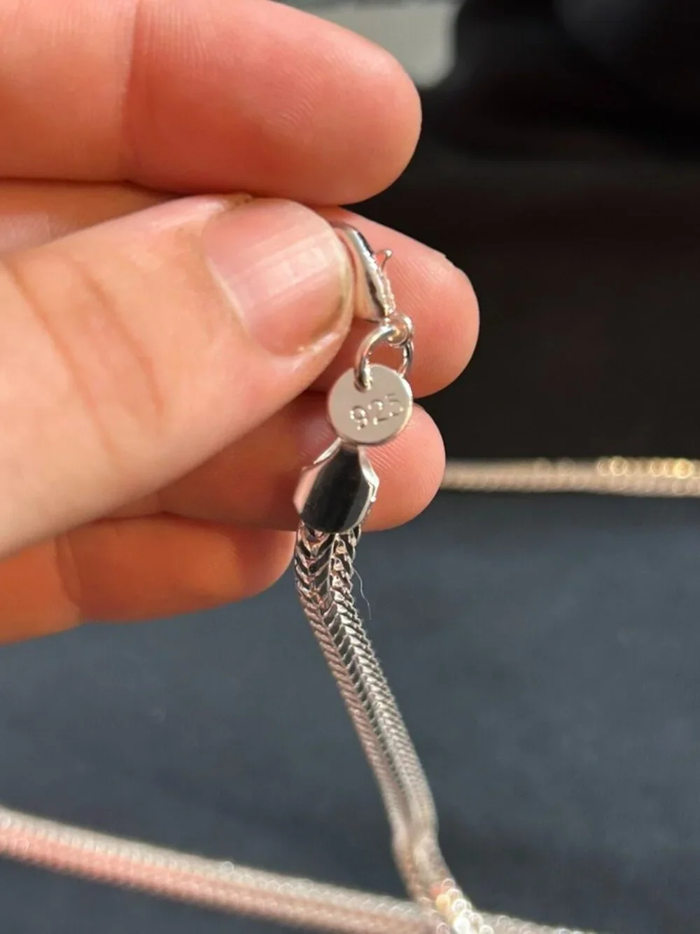 Men's Silver Flat Snake Chain Necklace Herringbone Mesh Cleopatra Link 24